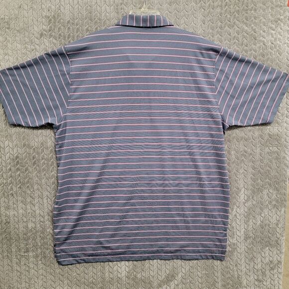 Turtleson Tour Performance Golf Polo Shirt Men's 2XL Blue Red Striped Stretch - Picture 6 of 7